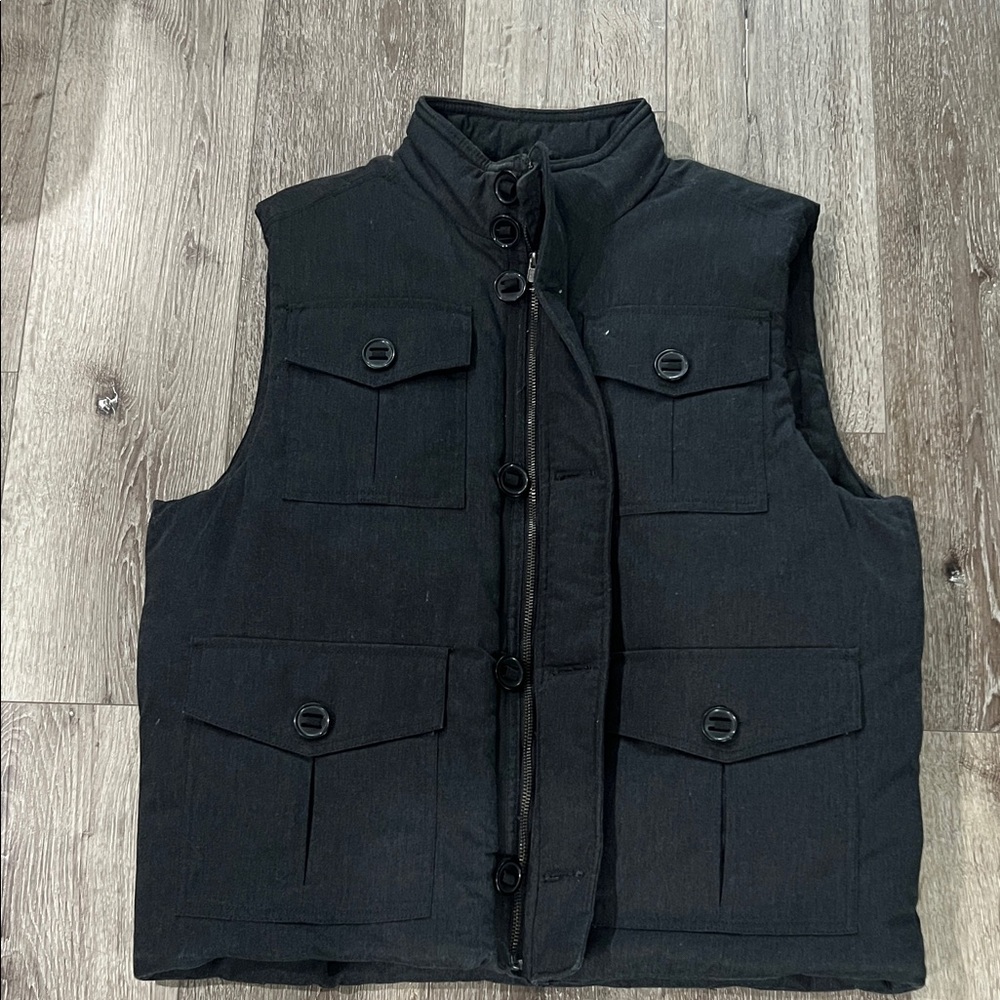 Men’s quilted vest charcoal gray